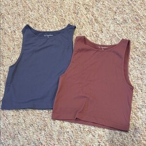 Together Navy and Brown Tank Tops
